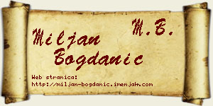 Miljan Bogdanić vizit kartica